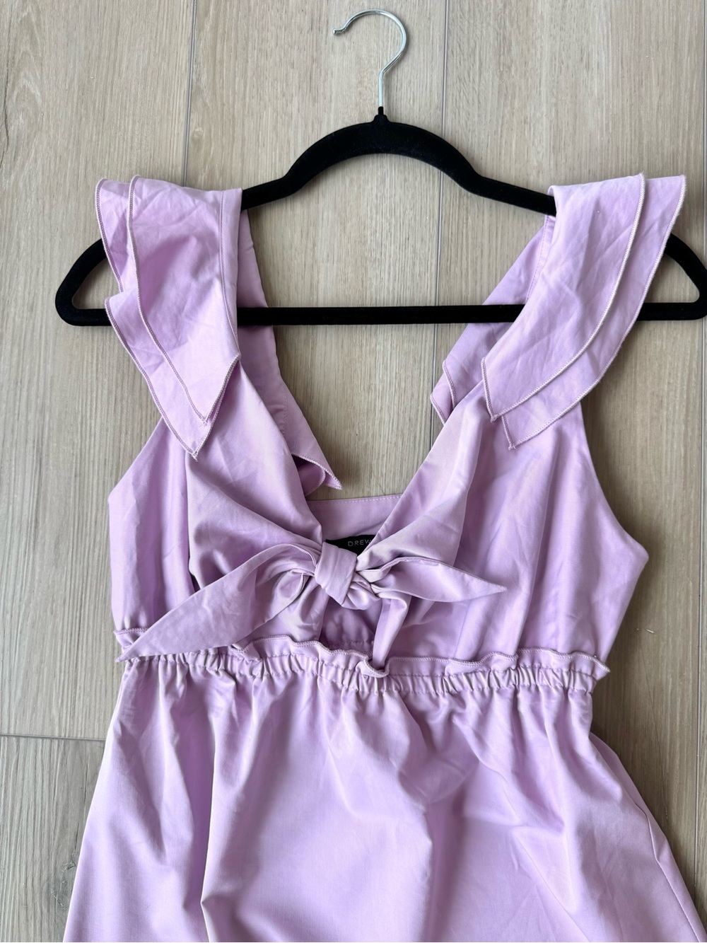 Anthro Drew Lilac Ruffle Bow Midi Dress Cottagecore Prairie Coquette Size Small - Picture 3 of 8